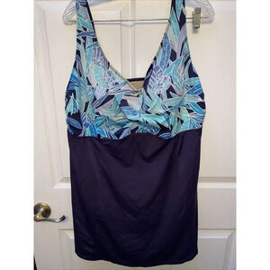 COPY - r  SWIM 365 blue floral 1 pc swimdress adjustable straps built in bra pl…